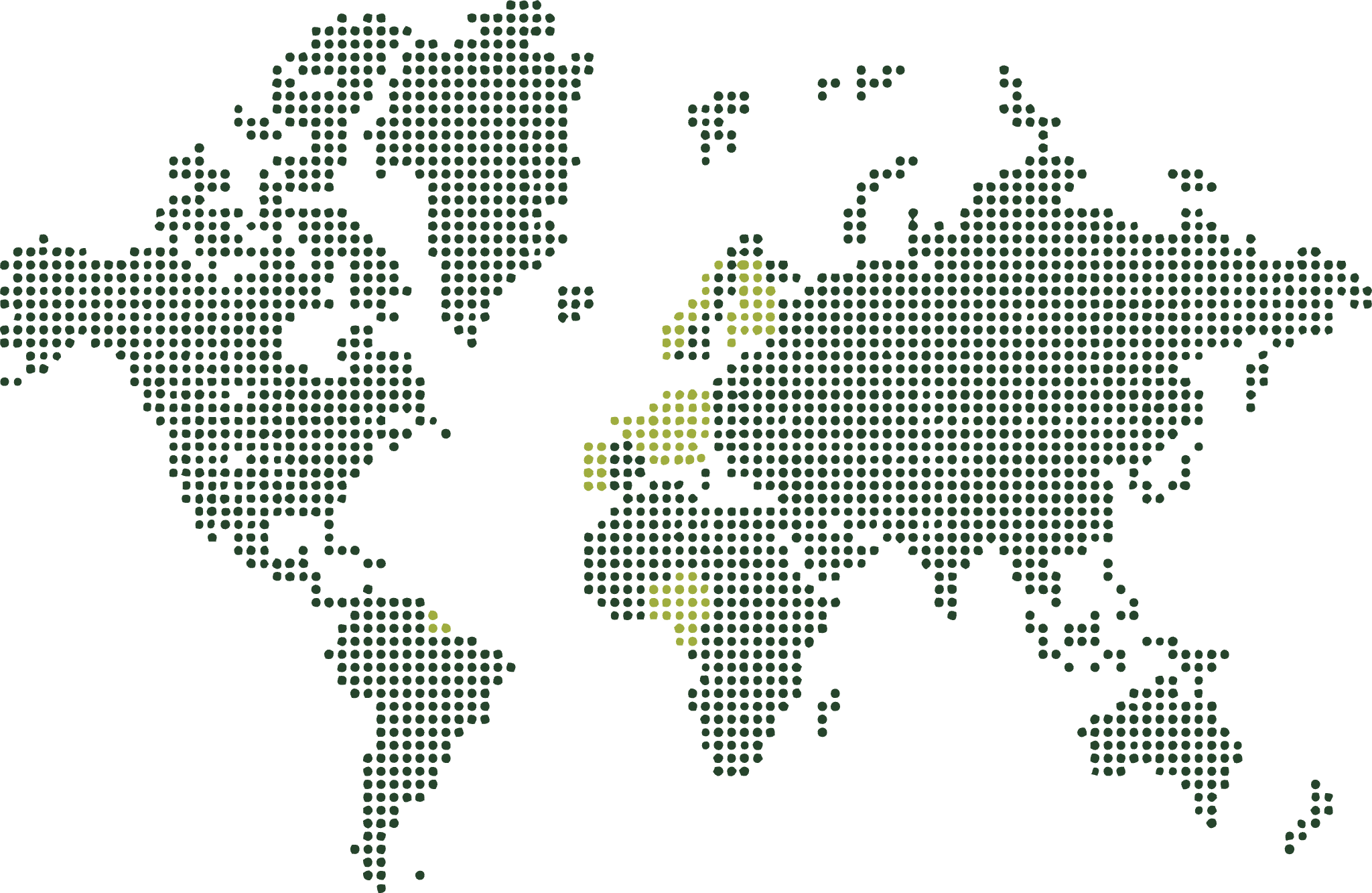 Mapa-mundo com os países onde a Azfil trabalha
